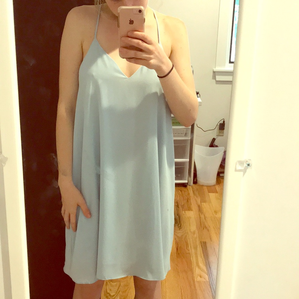 Baby blue shift dress